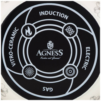 Ковш эмалированный, серия яблоневый сад 14см/0,9л d=14 см длина=31см подходит для индукцион AGNESS 950-520-1