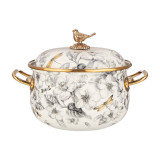 Кастрюля эмалированная с крышкой, серия яблоневый сад 2,8л, диа.18см подходит для индук.пл AGNESS 950-522