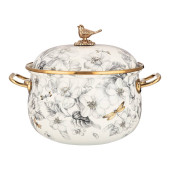 Кастрюля эмалированная с крышкой, серия яблоневый сад 3,8л, диа.20см подходит для индук.пл AGNESS 950-523