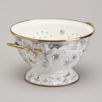 Дуршлаг эмалированный, серия яблоневый сад, 20см h=14см d=20см AGNESS 950-530-2