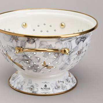 Дуршлаг эмалированный, серия яблоневый сад, 20см h=14см d=20см AGNESS 950-530-4