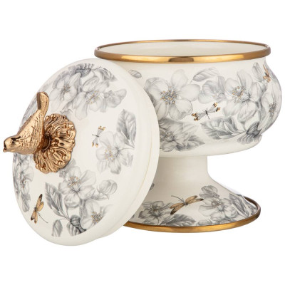 Сахарница эмалированная на ножке, серия яблоневый сад, 0,85л AGNESS 950-535-1