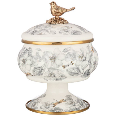 Сахарница эмалированная на ножке, серия яблоневый сад, 0,85л AGNESS 950-535