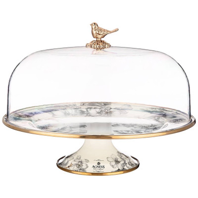 Тортовница с крышкой, серия яблоневый сад, диа.30см AGNESS 950-537