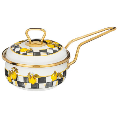 Ковш эмалированный, серия лимон 14см / 0,9л d=14 см длина=31см подходит для индукцион AGNESS 950-554