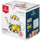 Чайник эмалированный , серия лимон 1,0л подходит для индукцион.плит AGNESS 950-557