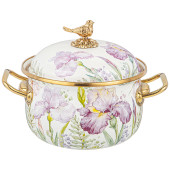 Кастрюля эмалированная с крышкой, серия IRISES, 2,1л, диа.16см подходит для инд. плит AGNESS 950-571