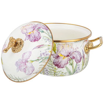 Кастрюля эмалированная с крышкой, серия IRISES, 2,1л, диа.16см подходит для инд. плит AGNESS 950-571-1