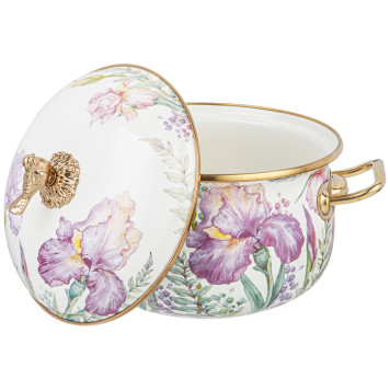 Кастрюля эмалированная с крышкой, серия IRISES 2,8л, диа.18см подходит для индук.пл AGNESS 950-572-1