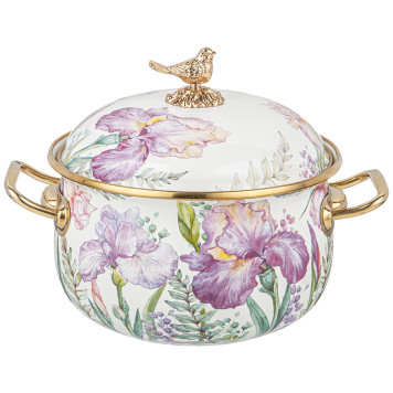 Кастрюля эмалированная с крышкой, серия IRISES 2,8л, диа.18см подходит для индук.пл AGNESS 950-572