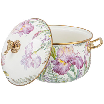 Кастрюля эмалированная с крышкой, серия IRISES 3,8л, диа.20см подходит для индук.пл AGNESS 950-573-1