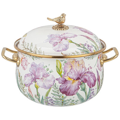 Кастрюля эмалированная с крышкой, серия IRISES 3,8л, диа.20см подходит для индук.пл AGNESS 950-573