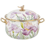 Кастрюля эмалированная с крышкой, серия IRISES 4,8л, диа.22см подходит для индук.пл AGNESS 950-582