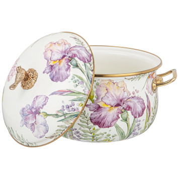 Кастрюля эмалированная с крышкой, серия IRISES 4,8л, диа.22см подходит для индук.пл AGNESS 950-582-1
