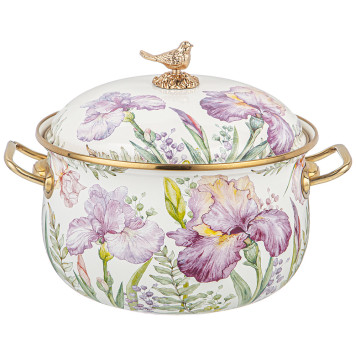 Кастрюля эмалированная с крышкой, серия IRISES 4,8л, диа.22см подходит для индук.пл AGNESS 950-582