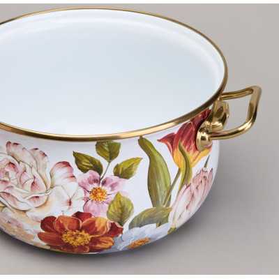 Кастрюля эмалированная с крышкой серия ФЛАНДРИЯ, 2,1л, диа.16см AGNESS 950-591-5