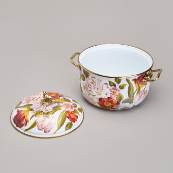 Кастрюля эмалированная с крышкой, серия ФЛАНДРИЯ, 2,8л, диа.18см AGNESS 950-592-4