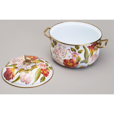 Кастрюля эмалированная с крышкой, серия ФЛАНДРИЯ, 2,8л, диа.18см AGNESS 950-592-4