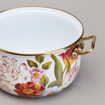 Кастрюля эмалированная с крышкой, серия ФЛАНДРИЯ, 2,8л, диа.18см AGNESS 950-592-5