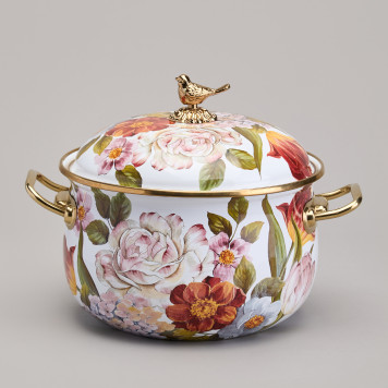 Кастрюля эмалированная с крышкой, серия ФЛАНДРИЯ, 3,8л, диа.20см AGNESS 950-593