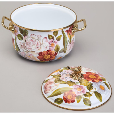 Кастрюля эмалированная с крышкой, серия ФЛАНДРИЯ, 3,8л, диа.20см AGNESS 950-593-3