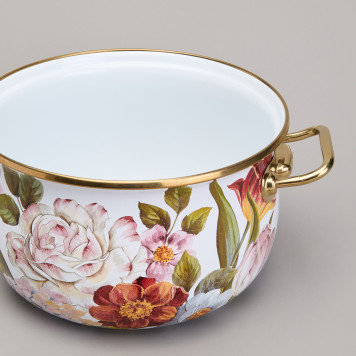 Кастрюля эмалированная с крышкой, серия ФЛАНДРИЯ, 4,8л, диа.22см AGNESS 950-594-4