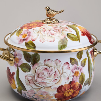 Кастрюля эмалированная с крышкой, серия ФЛАНДРИЯ, 4,8л, диа.22см AGNESS 950-594-6