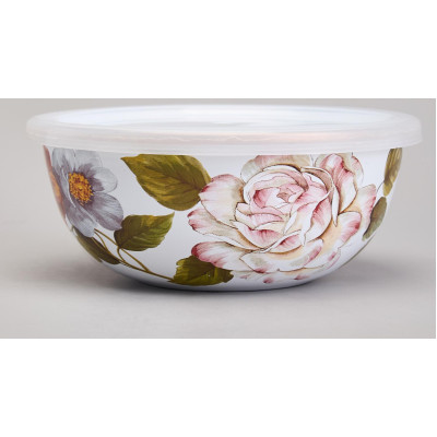 Набор мисок эмалированных с пластик.крышками, серия ФЛАНДРИЯ 6пр 0, 6/0, 9/1, 3л диа. 14/16/18см AGNESS 950-595-5