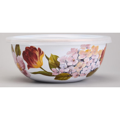 Набор мисок эмалированных с пластик.крышками, серия ФЛАНДРИЯ 6пр 0, 6/0, 9/1, 3л диа. 14/16/18см AGNESS 950-595-6