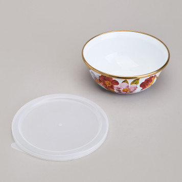 Набор мисок эмалированных с пластик.крышками, серия ФЛАНДРИЯ 6пр 0, 6/0, 9/1, 3л диа. 14/16/18см AGNESS 950-595-7