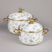 Набор кастрюль эмалированных серия "ЯБЛОНЕВЫЙ САД", 4пр. 2,1л и 3,8л AGNESS 950-602