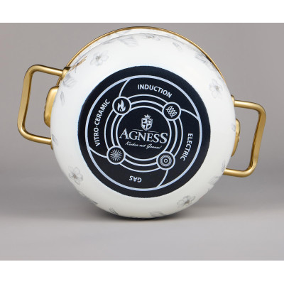 Набор кастрюль эмалированных серия "ЯБЛОНЕВЫЙ САД", 4пр. 2,1л и 3,8л AGNESS 950-602-5