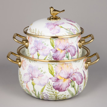 Набор кастрюль эмалированных серия "IRISES", 4пр. 2,1л и 3,8л AGNESS 950-603-1