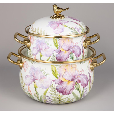 Набор кастрюль эмалированных серия "IRISES", 4пр. 2,1л и 3,8л AGNESS 950-603-1