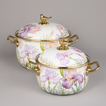 Набор кастрюль эмалированных серия "IRISES", 4пр. 2,1л и 3,8л AGNESS 950-603