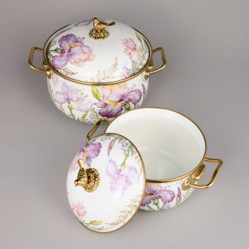 Набор кастрюль эмалированных серия "IRISES", 4пр. 2,1л и 3,8л AGNESS 950-603-3