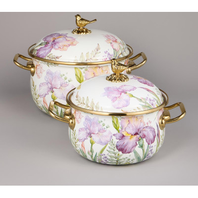 Набор кастрюль эмалированных серия "IRISES", 4пр. 2,1л и 3,8л AGNESS 950-603