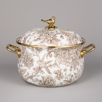 Набор кастрюль эмалированных серия "ROYAL GARDEN", 6пр. 2,1л, 2,8л и 3,8л AGNESS 950-605-1