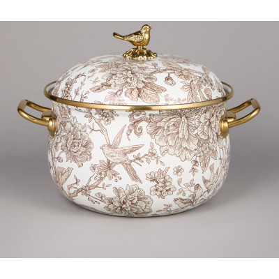 Набор кастрюль эмалированных серия "ROYAL GARDEN", 6пр. 2,1л, 2,8л и 3,8л AGNESS 950-605-1