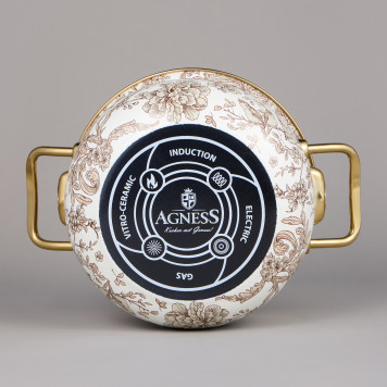 Набор кастрюль эмалированных серия "ROYAL GARDEN", 6пр. 2,1л, 2,8л и 3,8л AGNESS 950-605-2