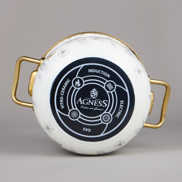 Набор кастрюль эмалированных серия "ЯБЛОНЕВЫЙ САД", 6пр. 2,1л, 2,8л и 3,8л AGNESS 950-606-2