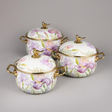 Набор кастрюль эмалированных серия "IRISES", 6пр. 2,1л, 2,8л и 3,8л AGNESS 950-607