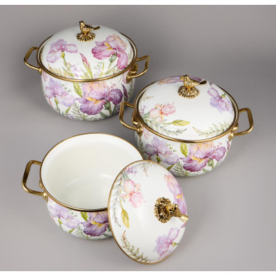 Набор кастрюль эмалированных серия "IRISES", 6пр. 2,1л, 2,8л и 3,8л AGNESS 950-607-1