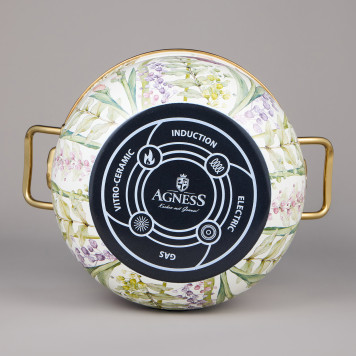 Набор кастрюль эмалированных серия "IRISES", 6пр. 2,1л, 2,8л и 3,8л AGNESS 950-607-7