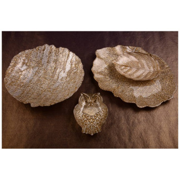 Блюдо "LEAF" gold 21см без упаковки (мал 24шт) АКСАМ 339-072-1