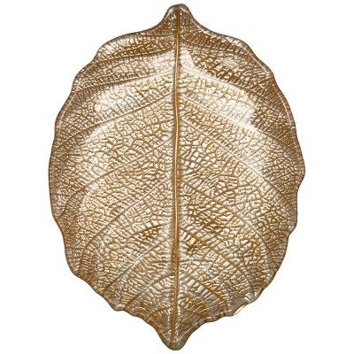 Блюдо "LEAF" gold 21см без упаковки (мал 24шт) АКСАМ 339-072