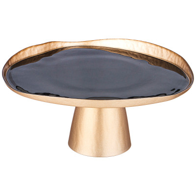 Блюдо на ножке "BOHEMIA" black d=28см АКСАМ 339-453