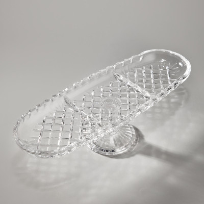 Блюдо на ножке овальное 3 секции 39x14 см ALEGRE GLASS 337-038-1