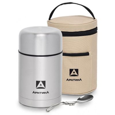 301-750А Термос для еды «Арктика» 0.75л с широким горлом, в чехле + складная ложка