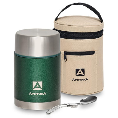 306-800А-GN Термос для еды «Арктика» 0.8л с широким горлом, в чехле + складная ложка